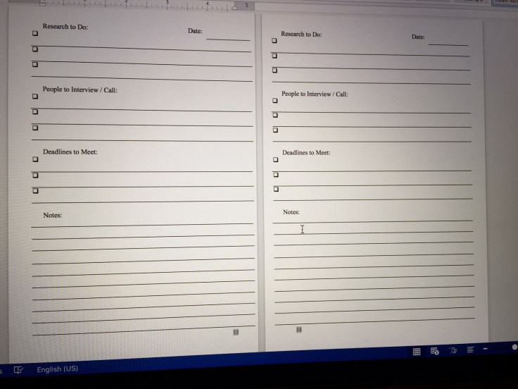 Non-Fiction Writer's Journal - Sample Interior Daily Content Pages